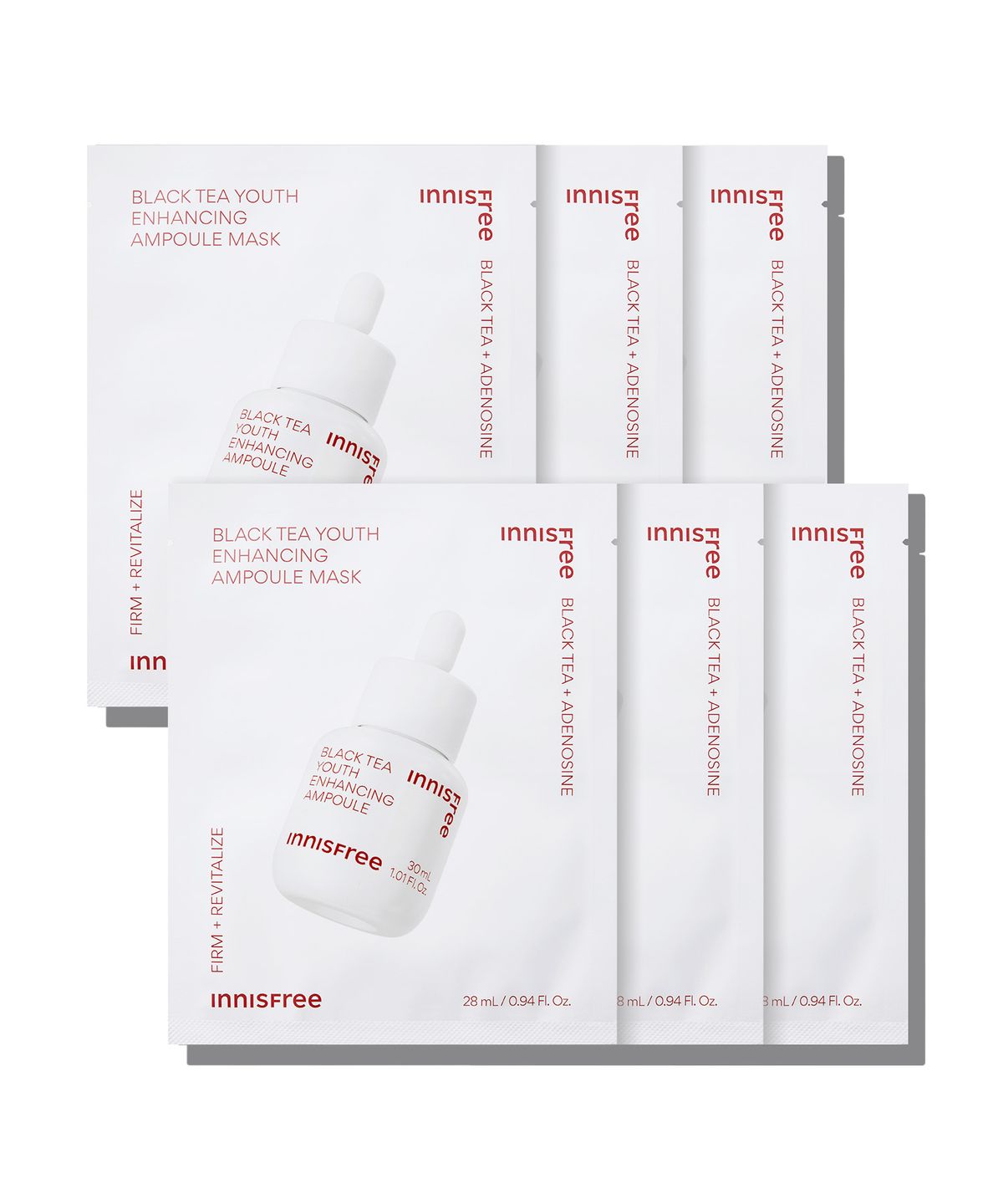 [Innisfree] Black Tea Youth Enhancing Ampoule Mask 28ml*6ea