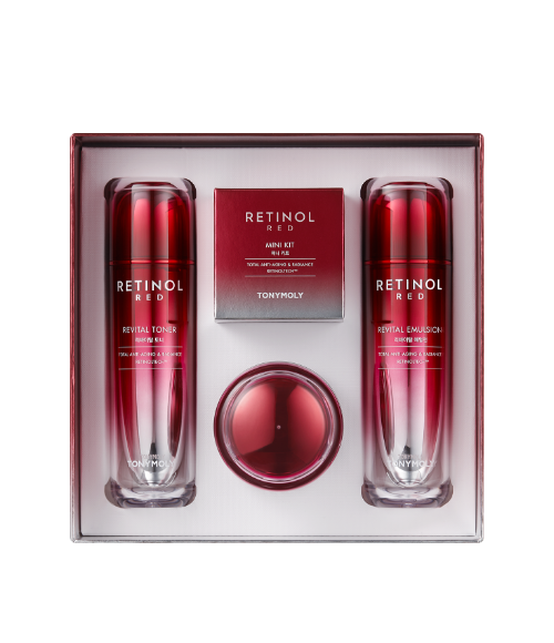 [Tonymoly] Red Retinol Anti-Aging 3-Piece Set (Toner 120ml/Emulsion 120ml/Radiance Cream 50ml)